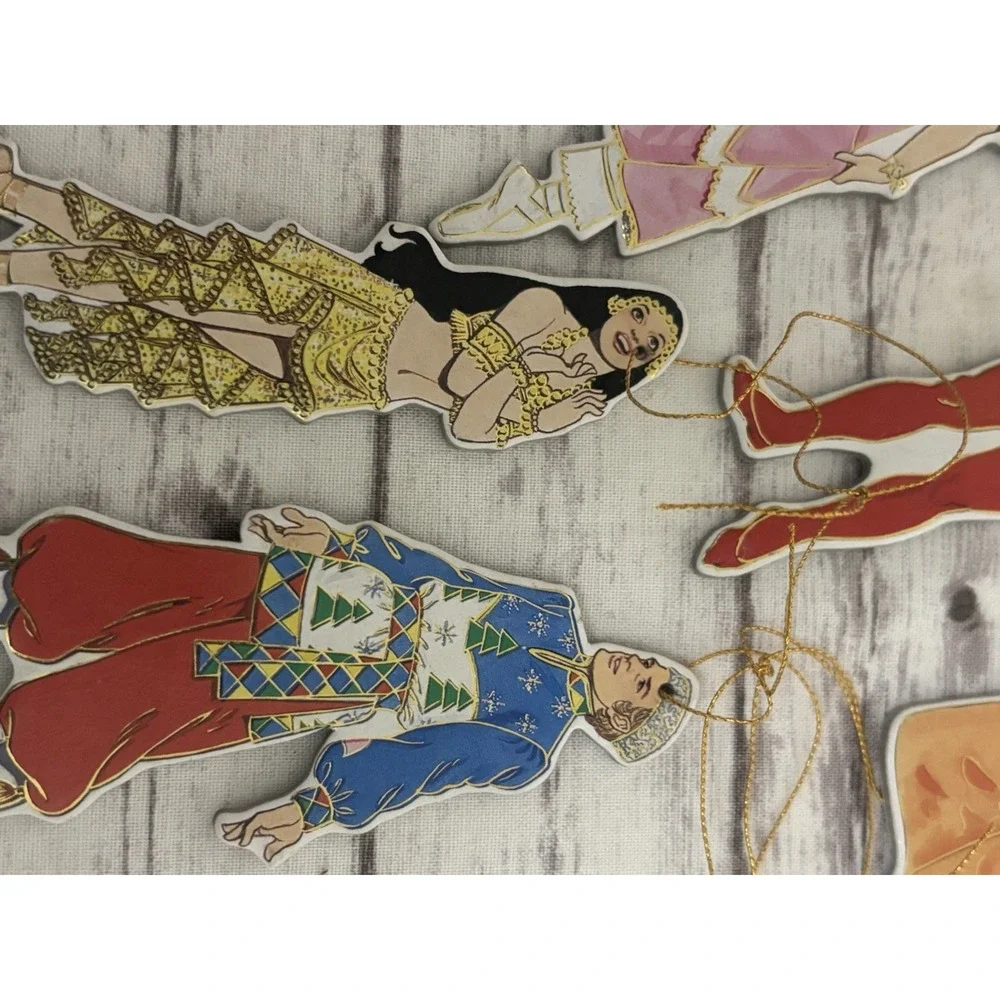 VTG Nutcracker Ballet Cardboard Ornaments Die-Cut Christmas Shackman & Co 1997